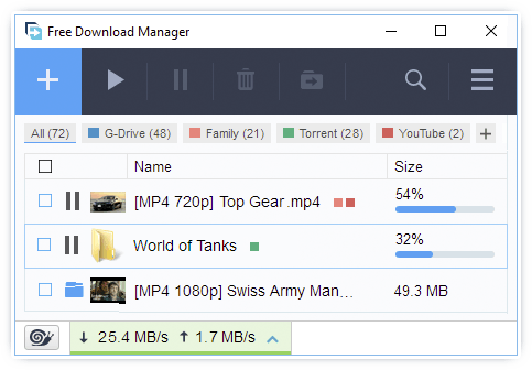 Tampilan Free Download Manager (FDM)