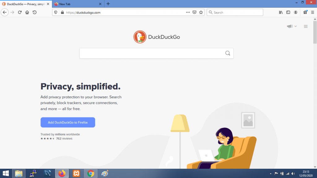 Gmabar tampilan mesin pencari DuckDuckGo